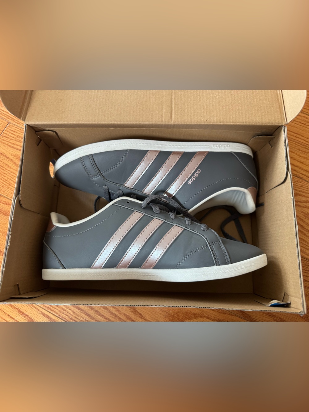Adidas Grey with Pink Stripes / Women’s shoe